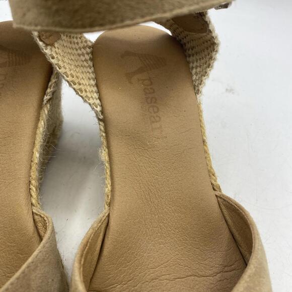 Apaseart Espardrille Wedge Heel Ankle Strap Leather Made in Spain Size 9.5 - Picture 12 of 13